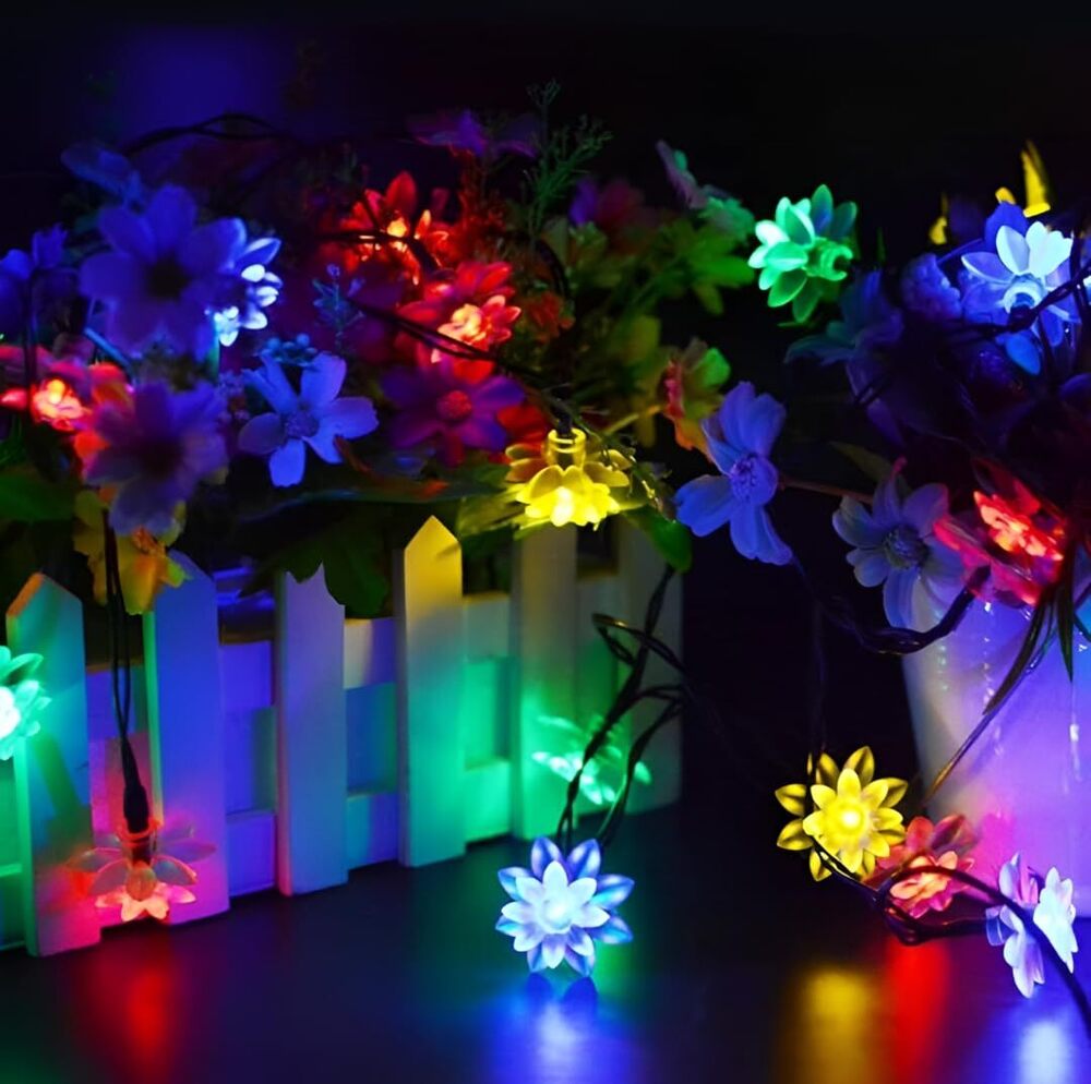 Double Lotus Led String Light Multi - Height: 1 Centimeter (Cm)