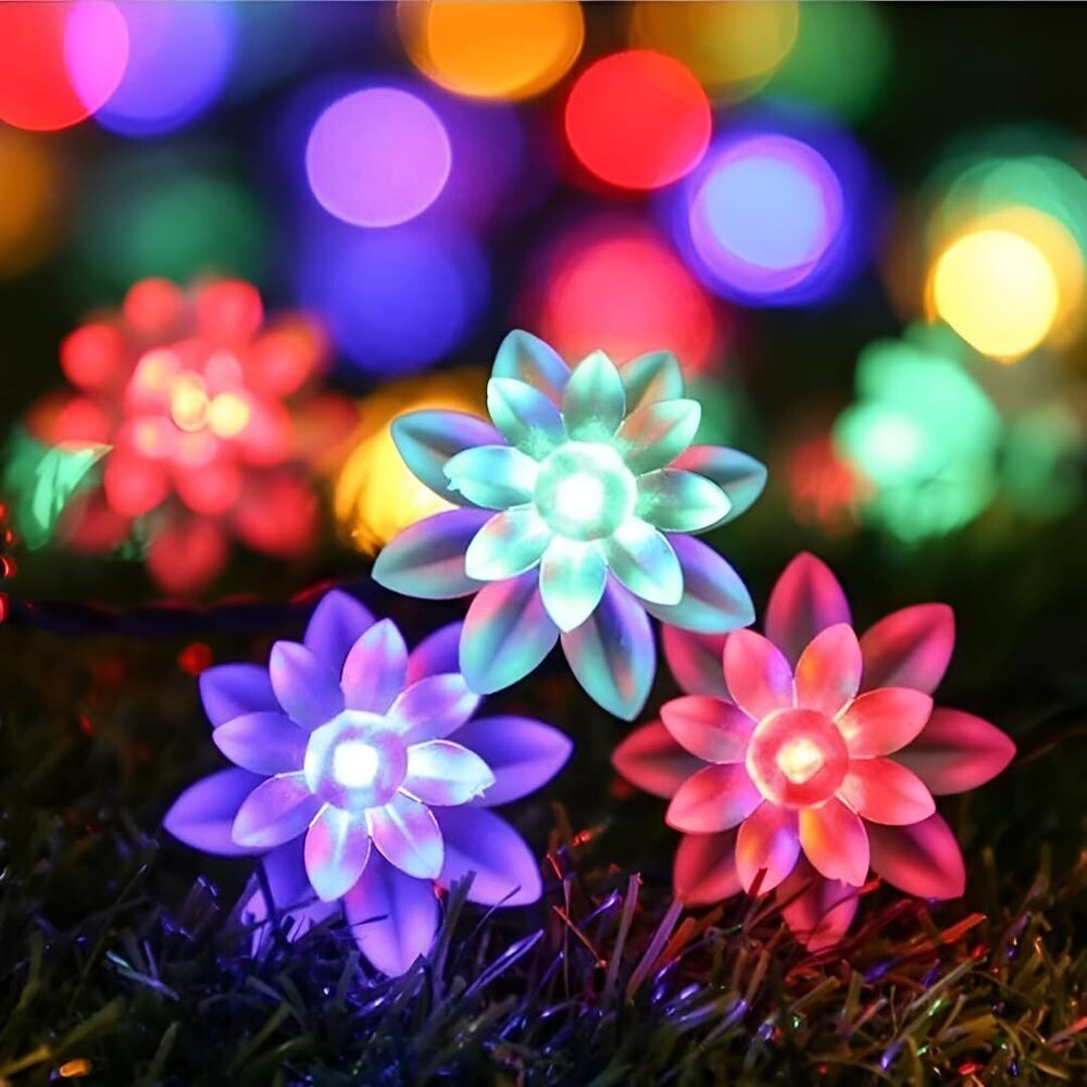Double Lotus Led String Light Multi - Height: 1 Centimeter (Cm)