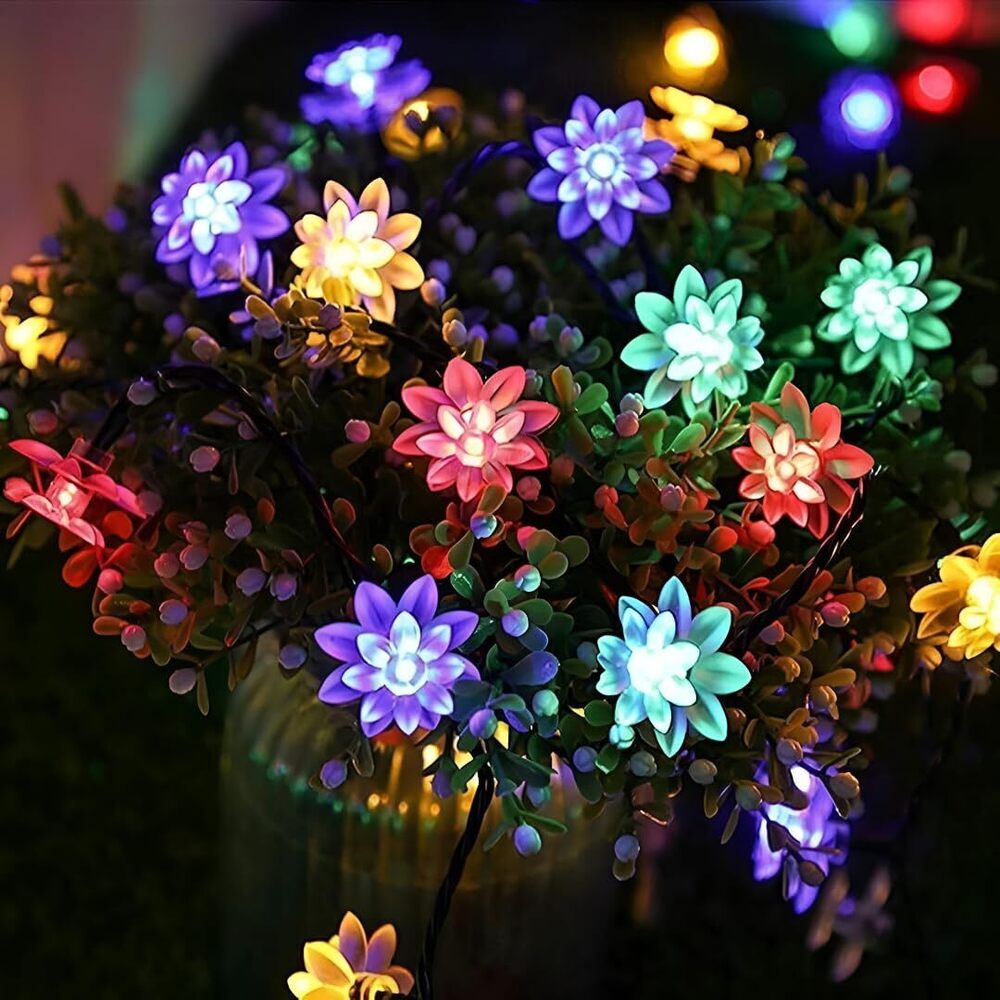 Double Lotus Led String Light Multi - Height: 1 Centimeter (Cm)