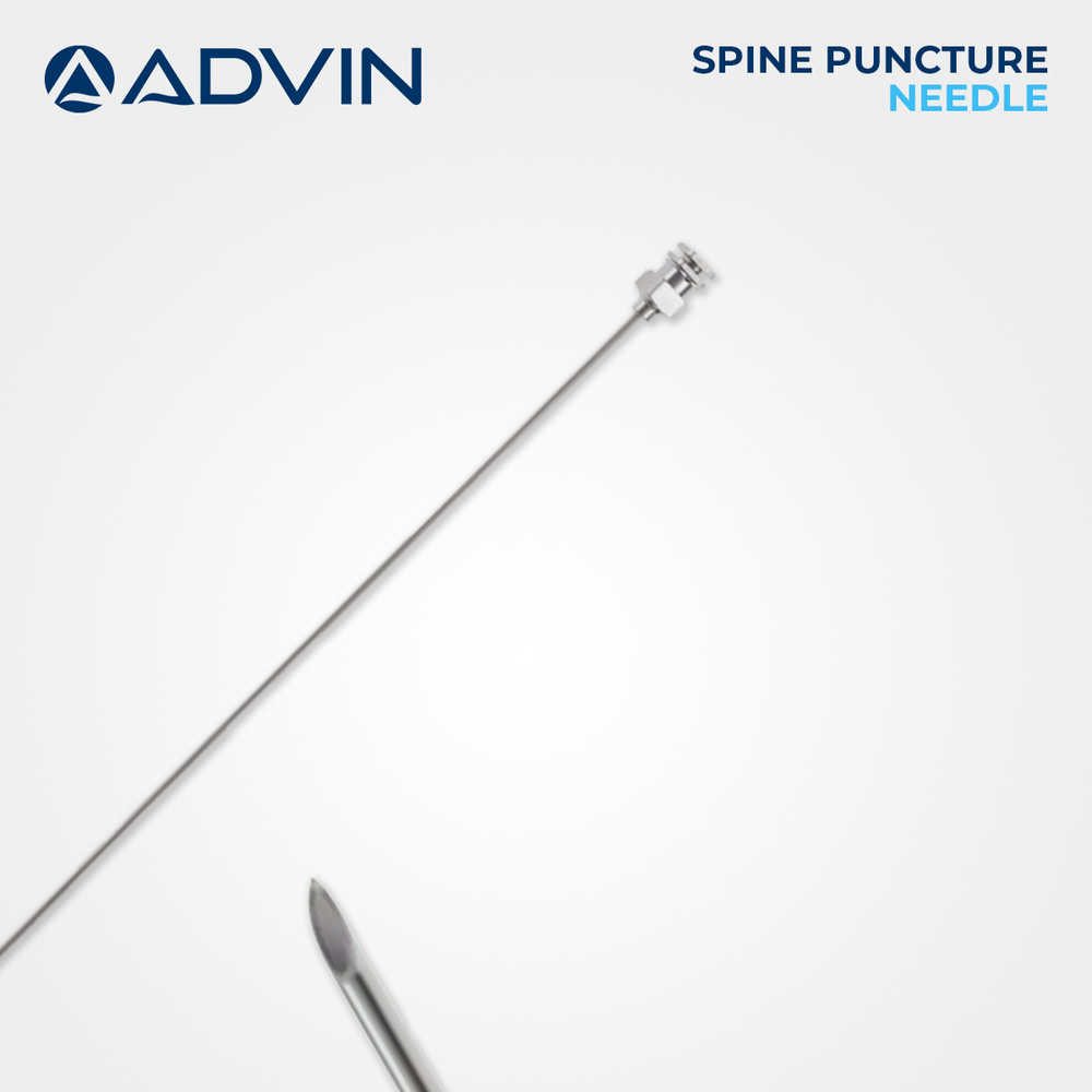 Spine Puncture Needle - Stainless Steel, Various Sizes | Sterile Ready-to-use Design, Fine Sharp Tip, Ergonomic Hub, Accurate Depth Control