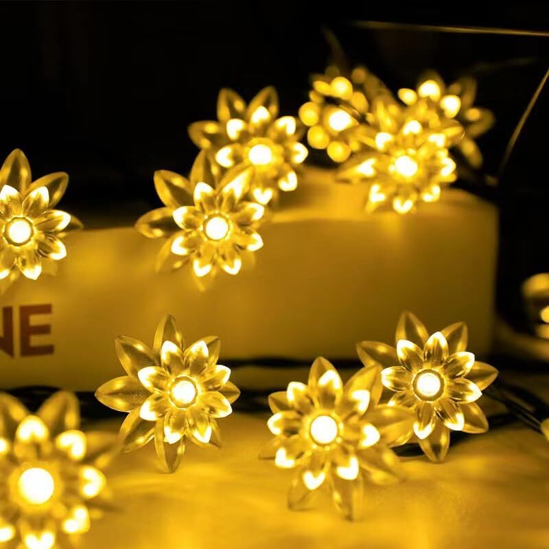 14 Led Double Lotus String Light - Height: 1 Centimeter (Cm)