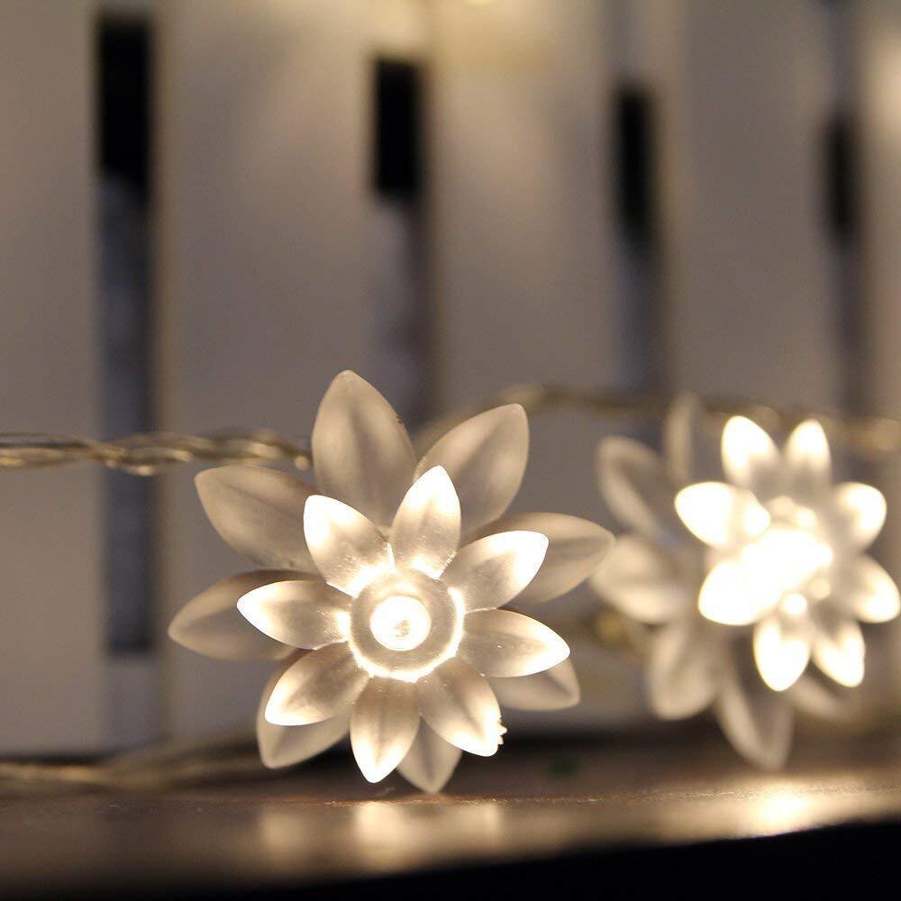 14 Led Double Lotus String Light - Height: 1 Centimeter (Cm)