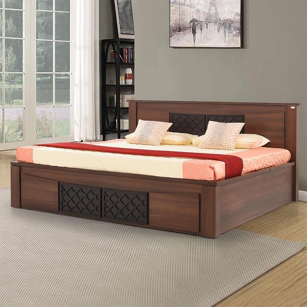 Royaloak Muar Malaysian Queen Size Bed With Hydraulic Storage In Melamine Finish - Bd20191002-5 - Assembly: Carpenter Assembly