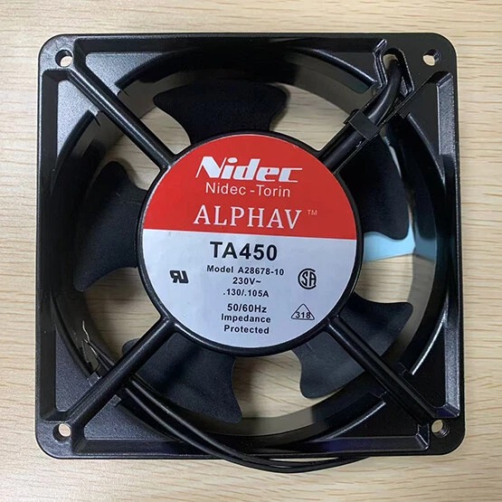 Nidec TA450 A28678-10 230V 0.13/0.105A 12038mm METAL 2Pin Axial Chassis Cooling Fan