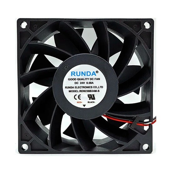 RUNDA RD9238B24M-S 24V DC 0.58A 9CM 9238mm PLASTIC 2Pin Axial Cooling Fan