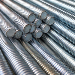 Mild Steel Threaded Bar - Color: Silver