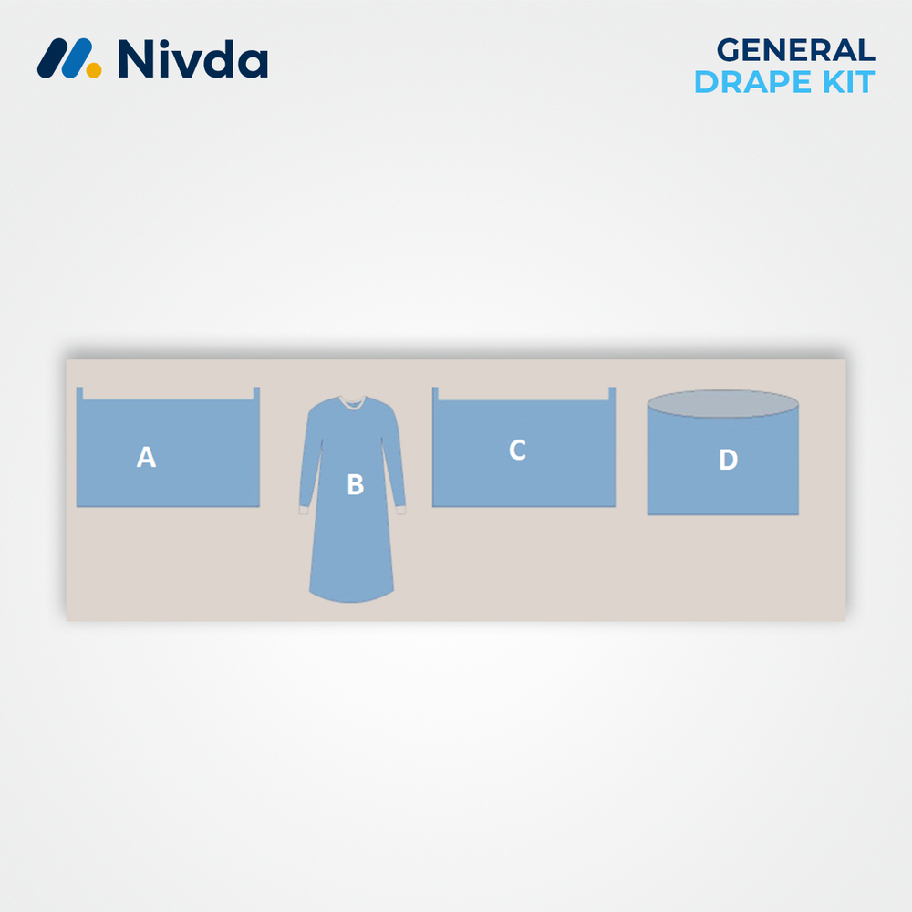 General Drape Kit Disposable - Sms Material, 45 Gsm, Blue Color | Fluid Control, Expert Supervision, Comprehensive Surgical Protection