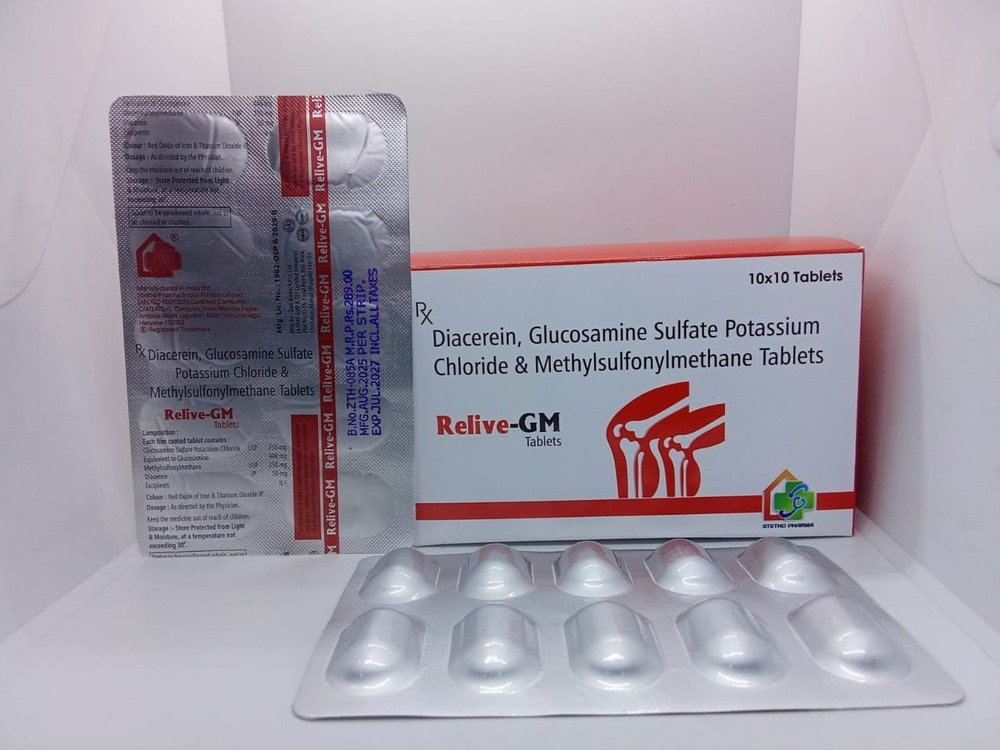 Diacerein, Glucosamine Sulfate Potassium Chloride & Methylsulfonylmethane Tablests - Drug Type: General Medicines