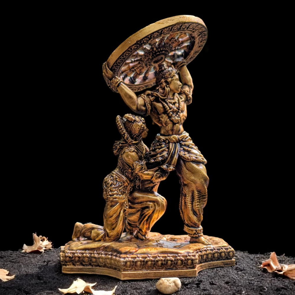 Mahabharat Krishna With Arjun Statue - Features: High Quality