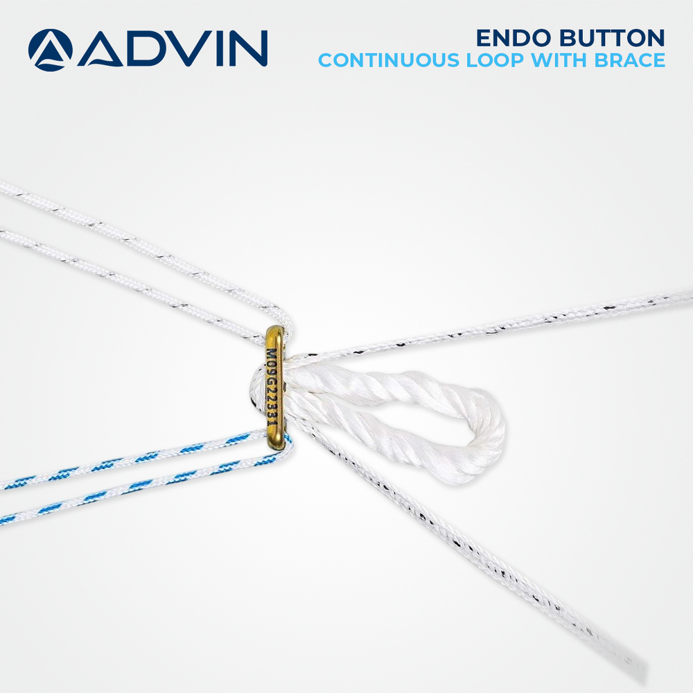 Endo Button Continuous Loop With Brace - Material: Implant Grade Polymer, Size: L 12mm X W 2mm X H 1.5mm | Features: Improved Fixation Strength, Minimal Invasion Technique