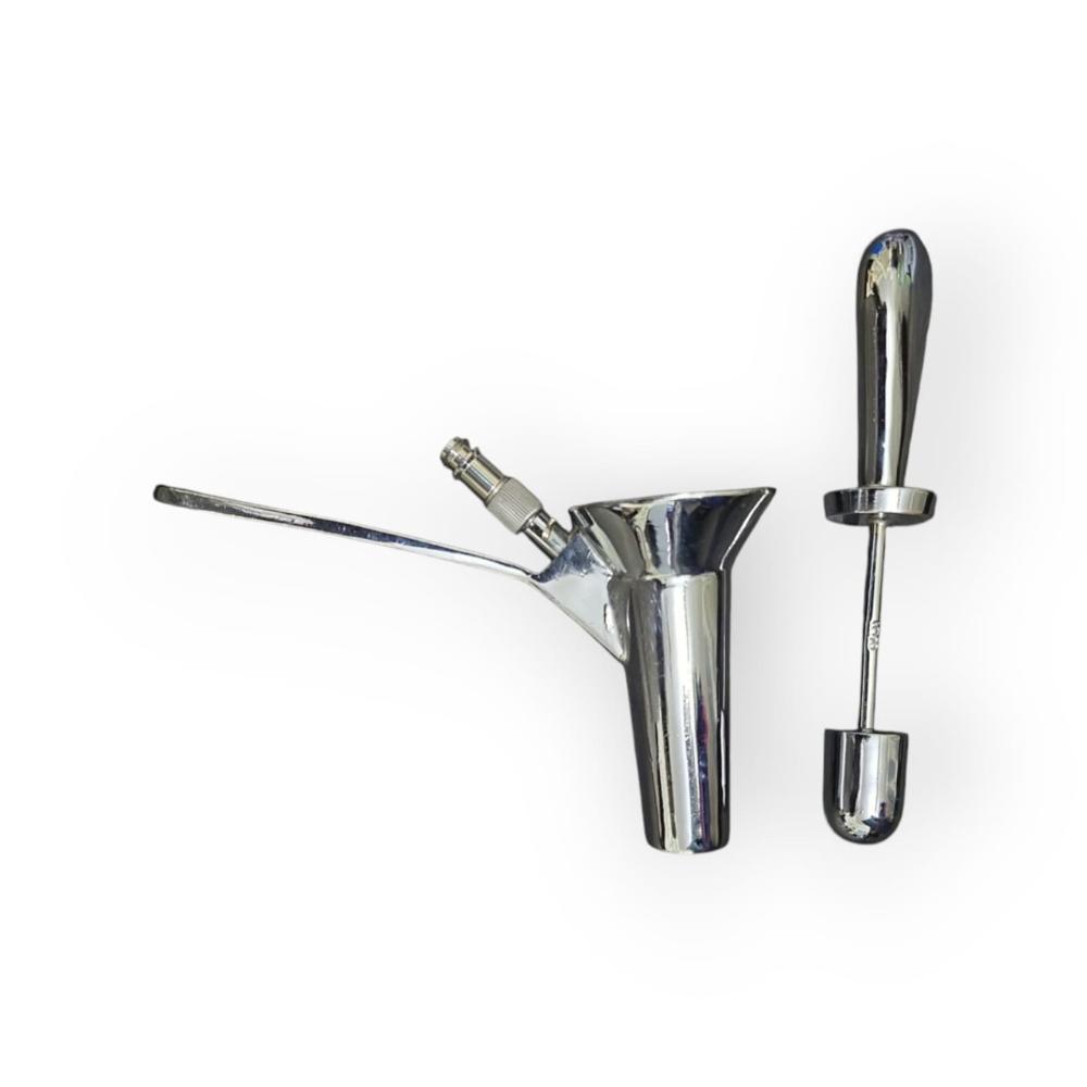 Protoscope / Rectal Speculum Bright Finish With Fiber Optic Illuminator Extra Large - Color: Silver
