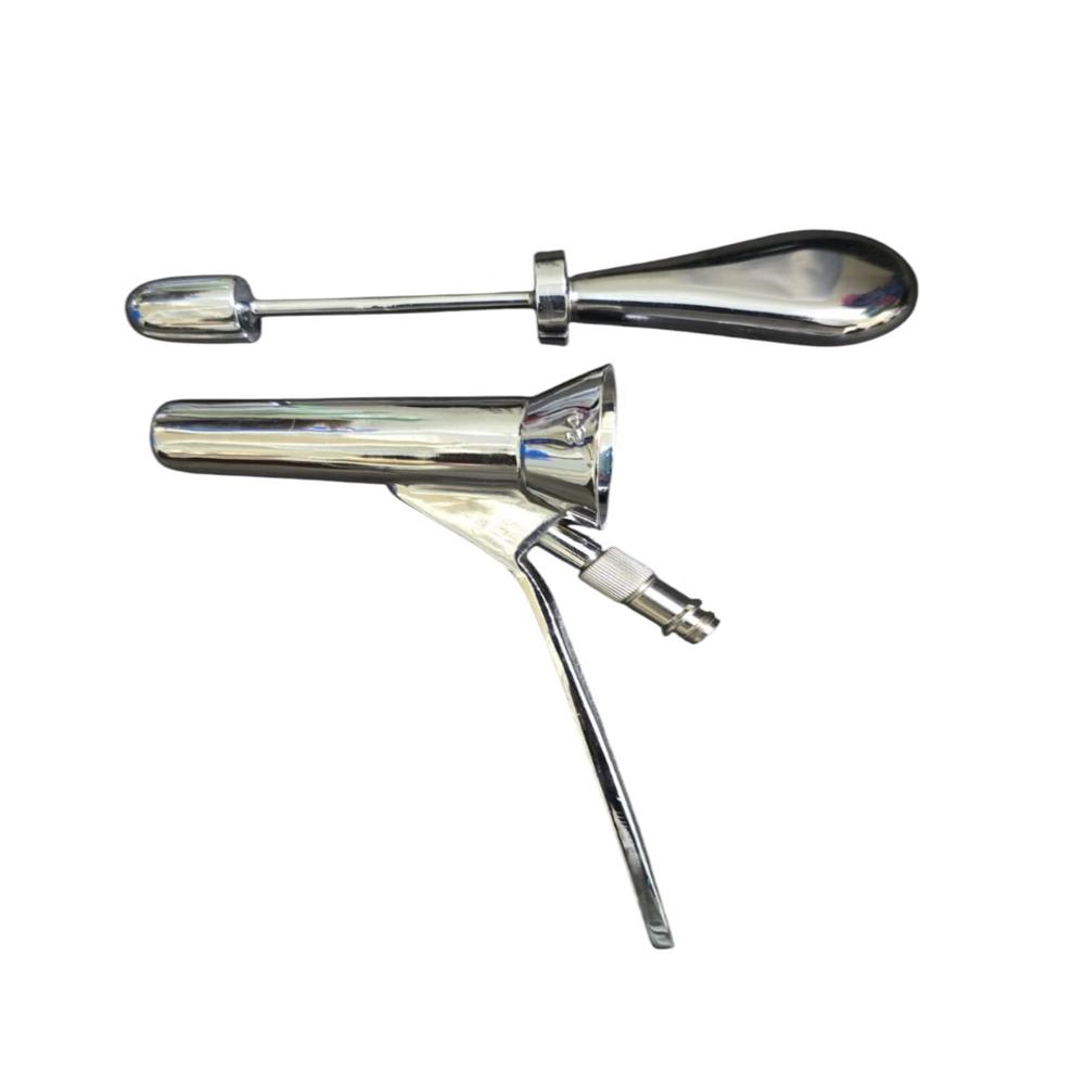 Protoscope / Rectal Speculum Bright Finish With Fiber Optic Illuminator Extra Large - Color: Silver