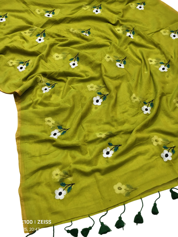 Traditional Cotton Saree - Color: Green