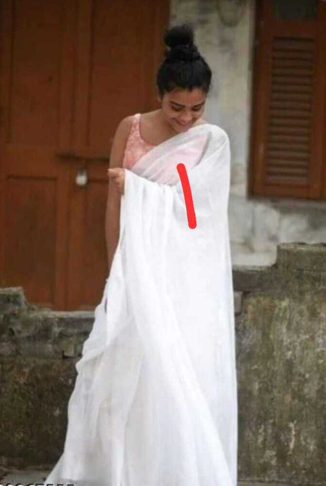 White Pure Khadi Cotton Saree With Blouse - Feature: Machine Wash / Hand Wash
