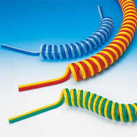 Twin Spiral Coiled Tube - Color: Blue Yellow