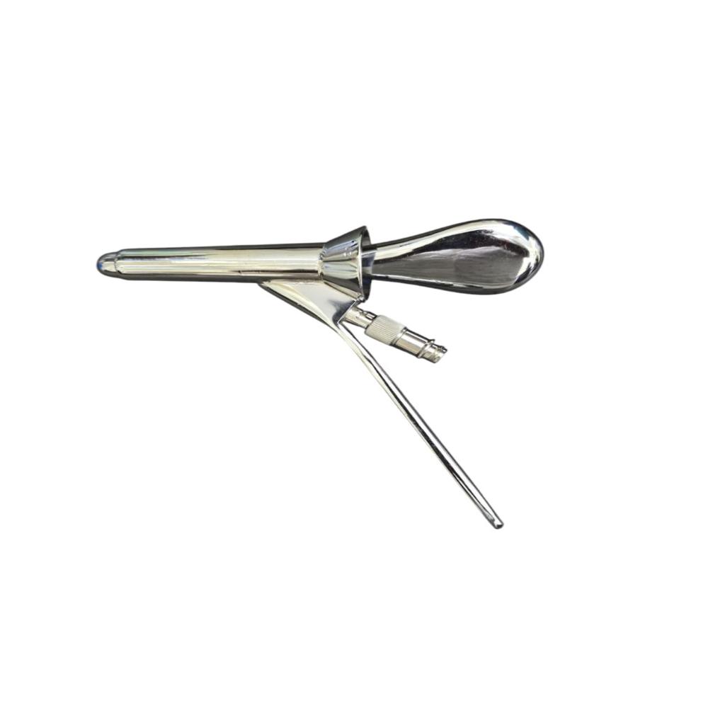 Protoscope / Rectal Speculum Bright Finish With Fiber Optic Illuminator Medium - Color: Silver