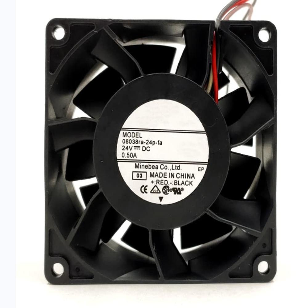 NMB MAT 08038RA-24P-FA 24V DC 0.50A 8038mm 4-Wire PLASTIC BALL Axial Cooling Fan 