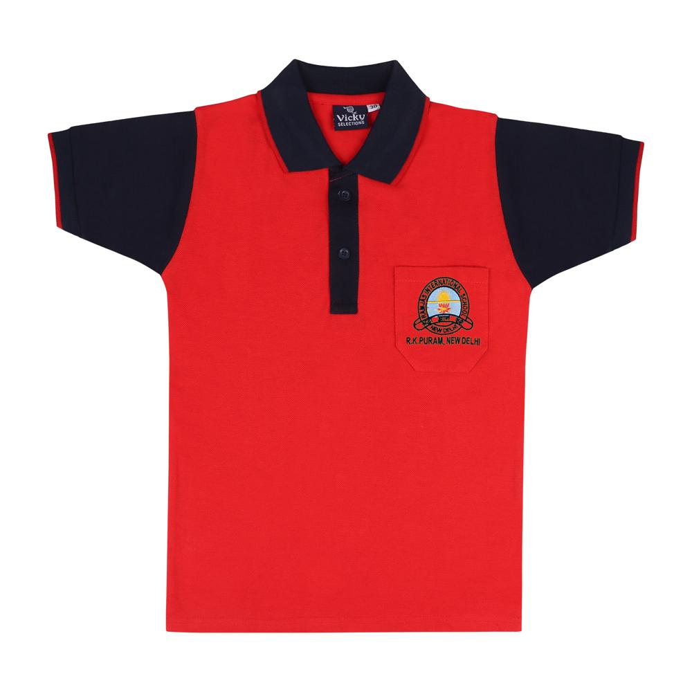 Half Sleeve Red T-Shirt - Age Group: Nursery To 12Th