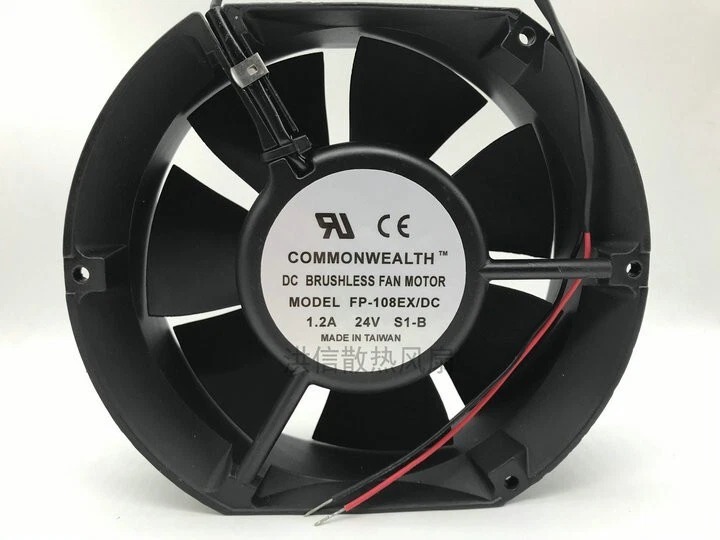 Commonwealth FP-108EX/DC S1-B 24V DC 1.2A 0.29A 35W 17251mm METAL BALL Axial Cooling Fan