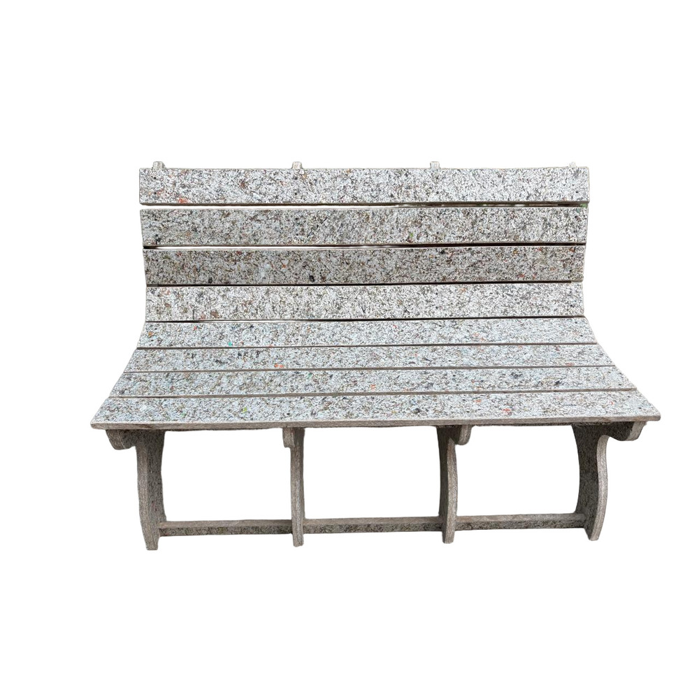 Recycled Plastic Outdoor Bench - Color: Grey