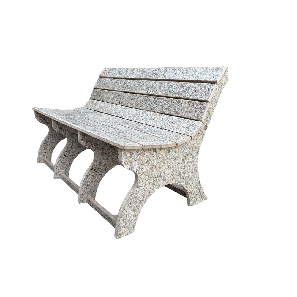 Recycled Plastic Outdoor Bench - Color: Grey