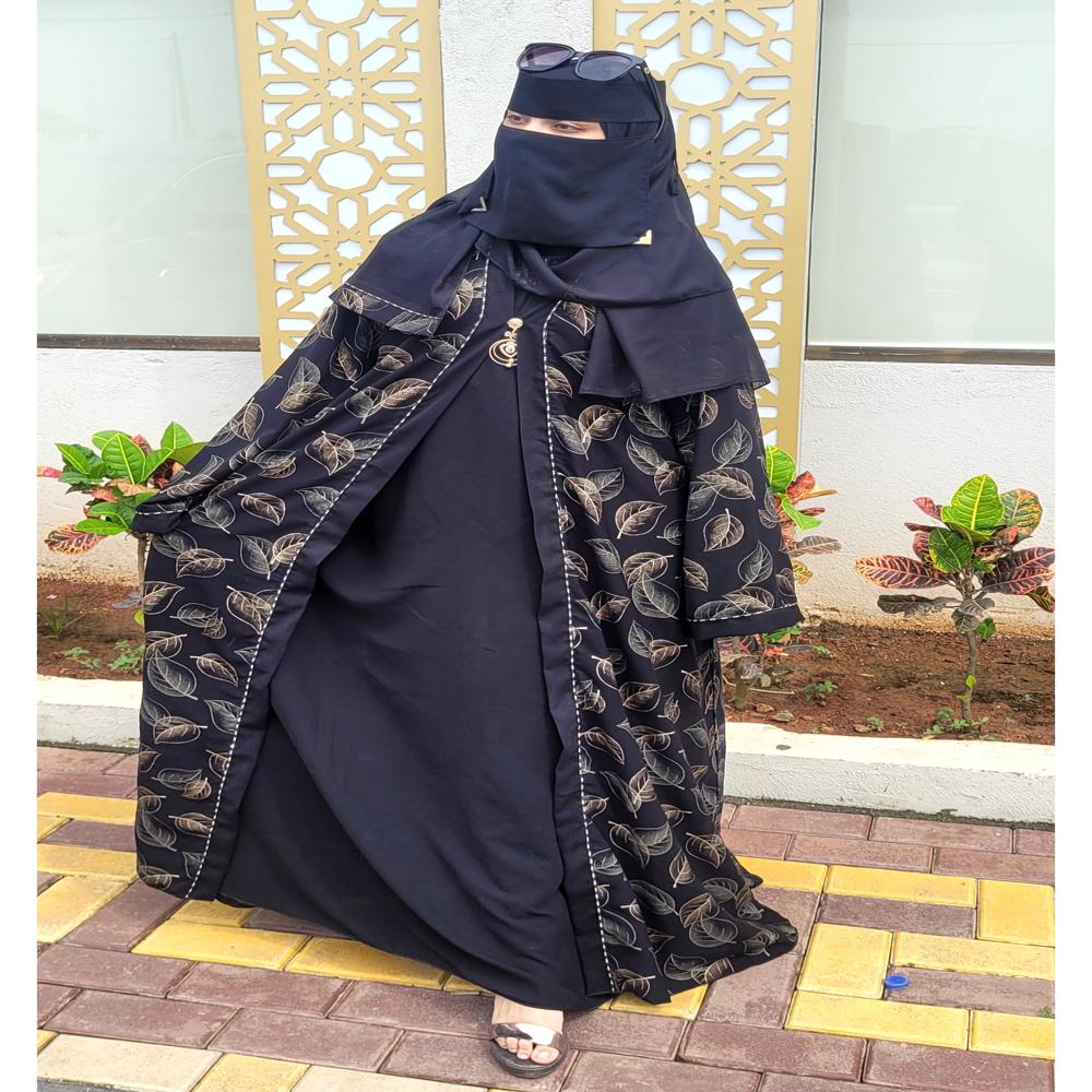 Abaya Printed & Stoned Burqa For Women Elegant Modest Wear Burkha Stylish Dubai Abaya