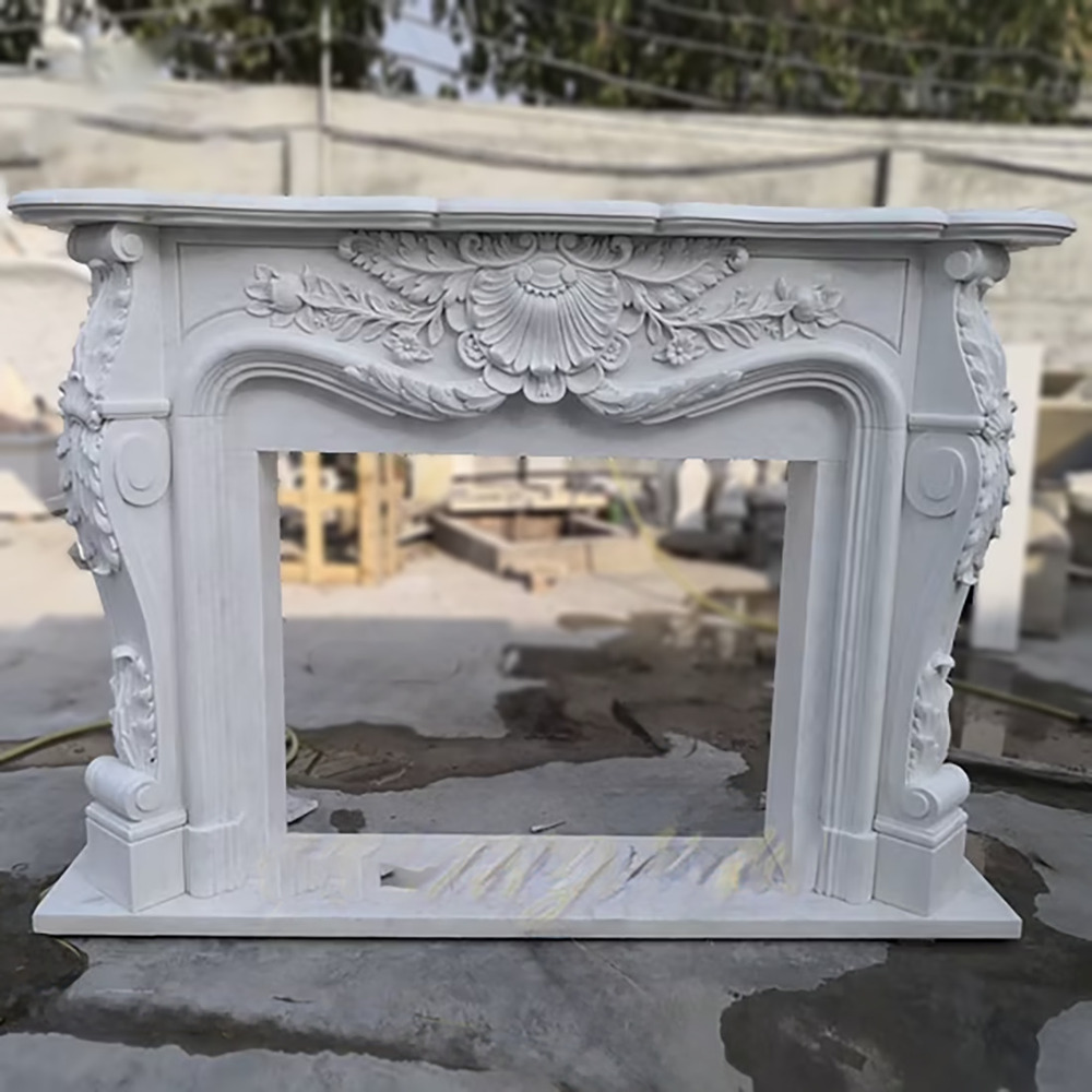 Hand Carved Marble Sculpture Marble Stone Fireplace - Color: Various Available