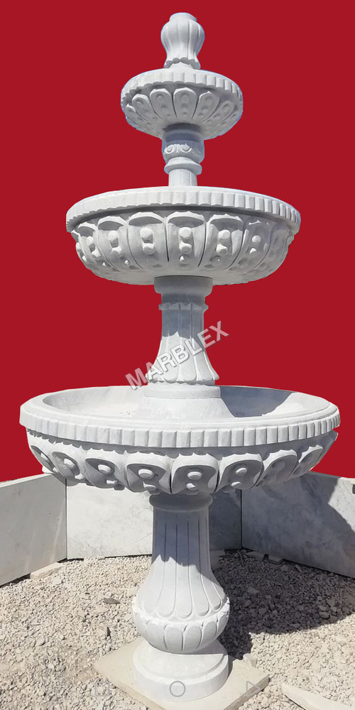 White Stone Fountain - Color: As Per Requirement