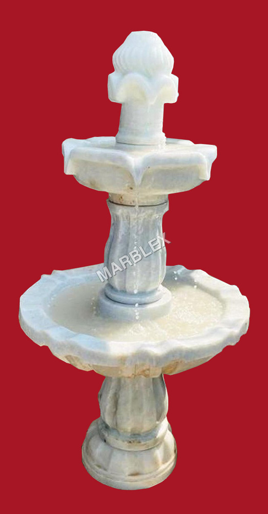 White Marble Fountain - Color: As Per Requirement