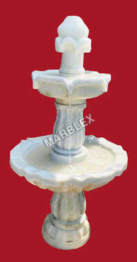 White Marble Fountain - Color: As Per Requirement