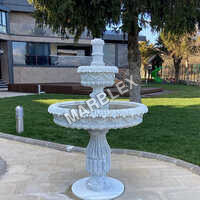 White Marble Garden Fountain - Color: As Per Requirement
