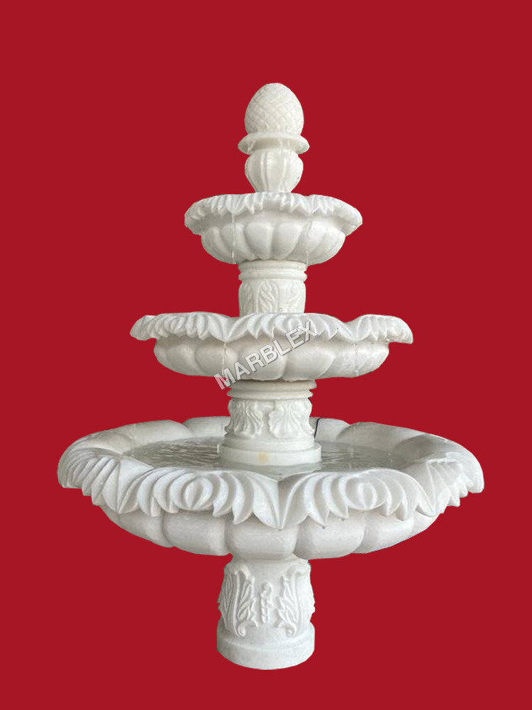 Marble Garden Stone Fountain - Color: As Per Requirement
