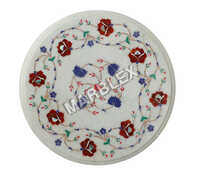 Agriya White Inlay Tea Table - Color: Various Available