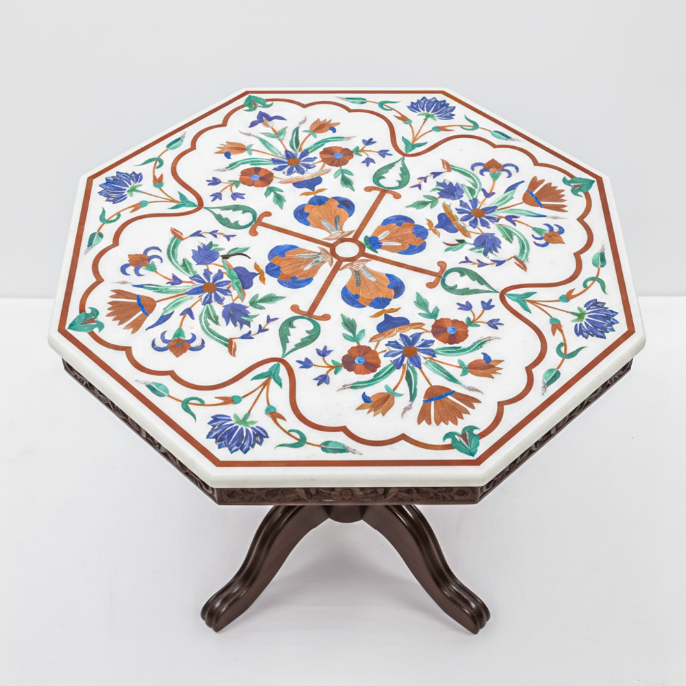 Efficient Marble Inlay Table Top - Color: Various Available