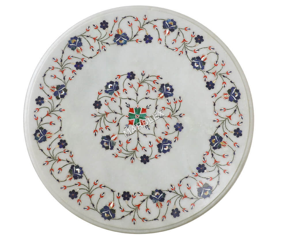Makrana White Inlay Table Top - Color: Various Available