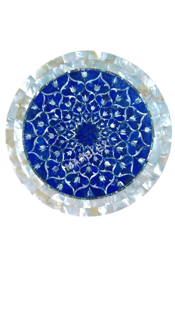 White Marble Inlay Table Top - Color: Various Available