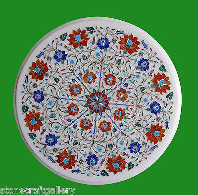 White Marble Inlay Coffee Table Top - Color: Various Available