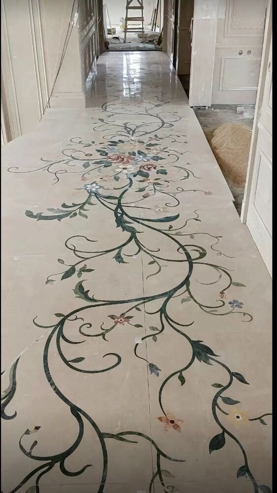 Italian Floral Design Inlay Flooring