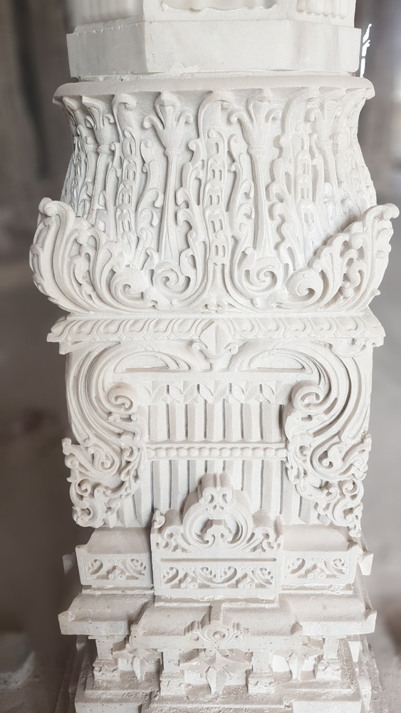 White Marble Carving Column