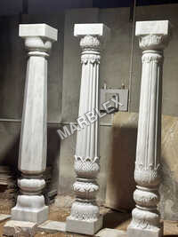 White Marble Column Pillar - Product Type: Natural Stone