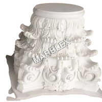 Roman Style Polished White Marble Stone Hand Carved Column - Size: Various Available