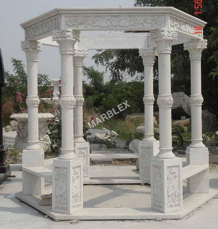 White Marble Gazebo For Outdoor - Color: Various Available