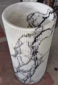 White Marble Pedestal Wash Basin