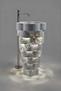 Full Pedestal Stone Basin - Color: Any Color