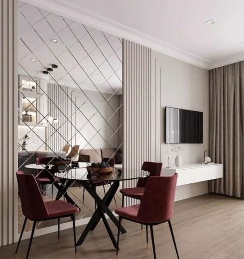 V Groove Glass And Mirrors - Color: White