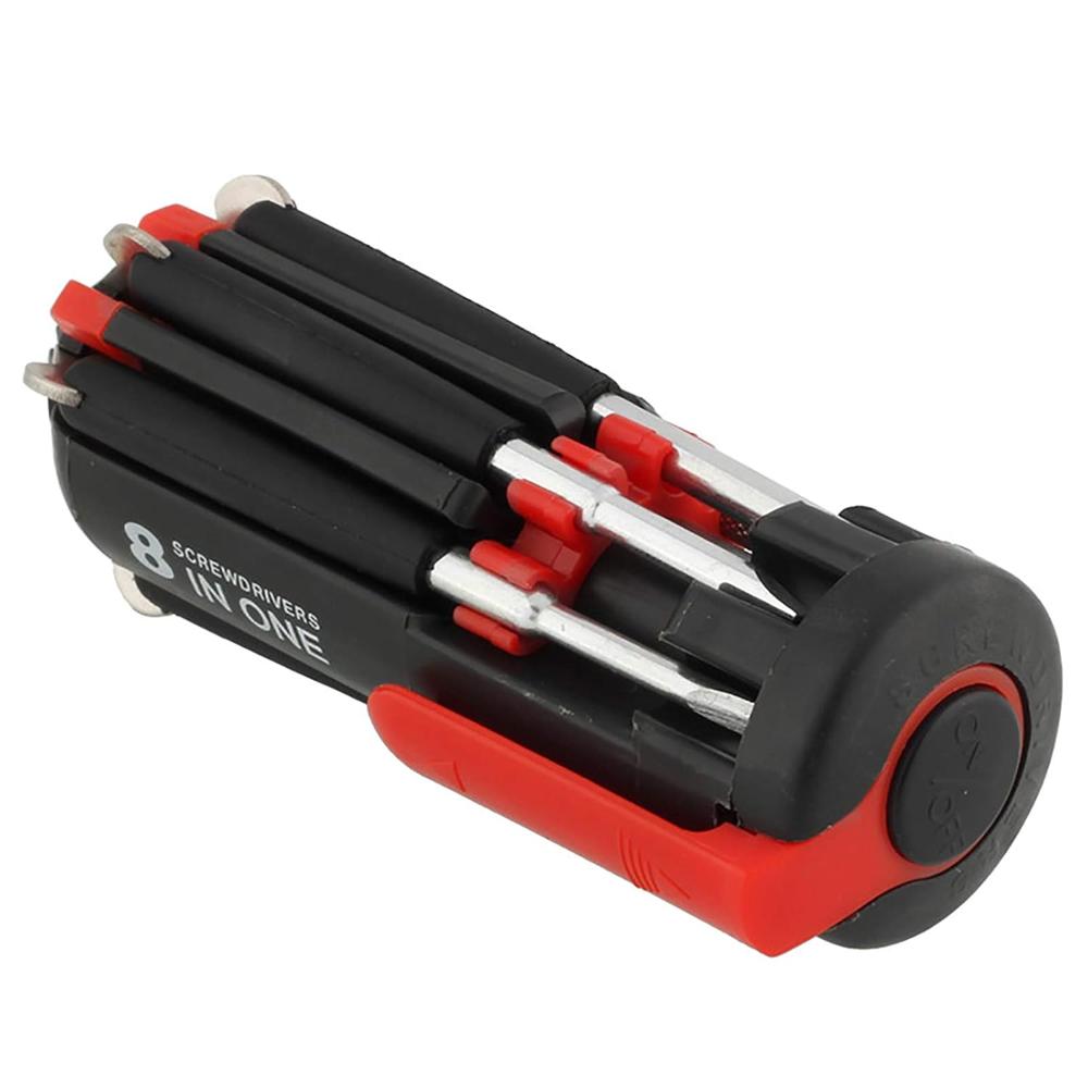 8 in 1 Mini Combination Screwdriver Set Repair Tool kit with 6 LED Torch Lights QC-178 Portable Magnetic Head Emergency Pocket Friendly for Opening and Repairing All Electronics Devices