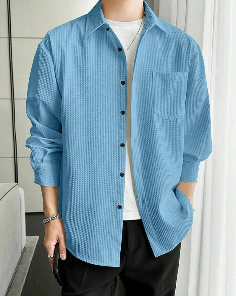 Exclusive Popcorn Shirts For Mens - Color: Blue
