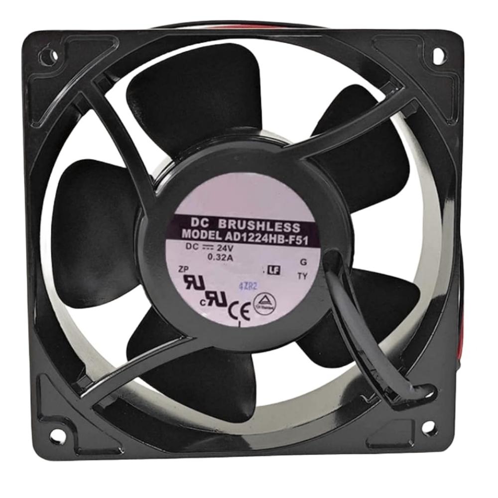 Adda Ad1224hb-f51 24v Dc 0.32a 2-wire 12038mm Plastic Ball Axial Cooling Fan - Color: Black