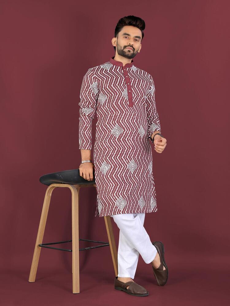 Mans Kurta With Payjam Embrodery work