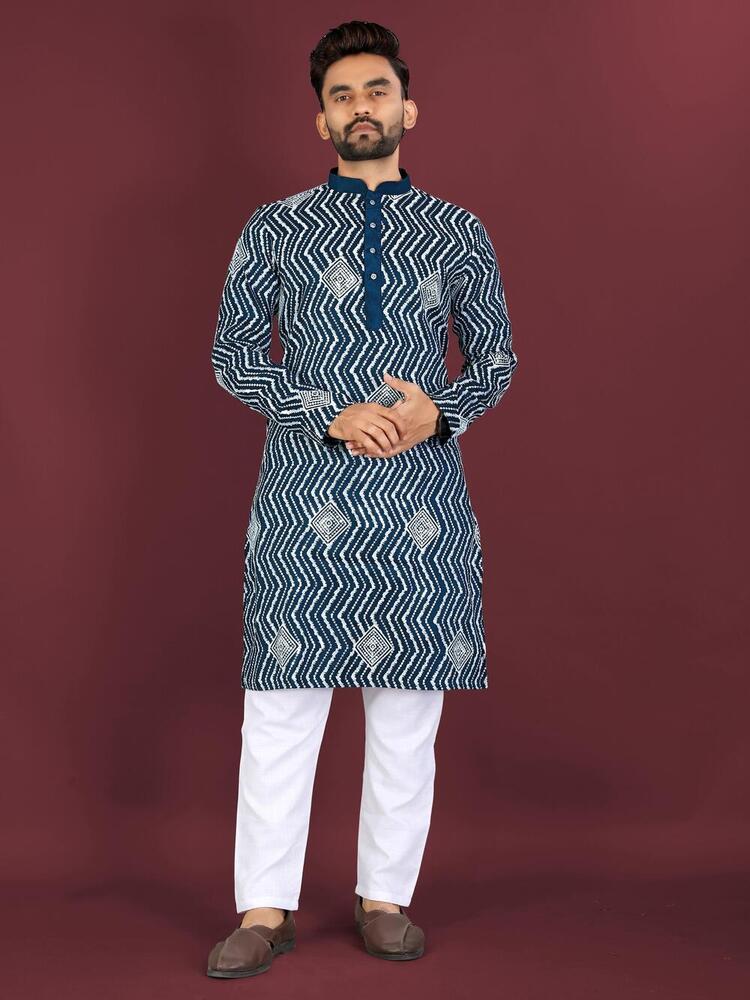 Mans Kurta With Payjam Embrodery Work